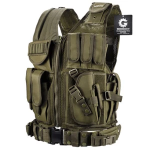 Barska VX-200 OD grün verstellbare taktische Weste Rechtshand mit Holster BI12332 - Bild 1 von 7