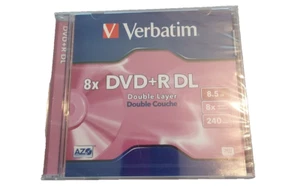 Verbatim Double Layer DVD + R 8.5 GB 8x 240 Min New and Sealed - Picture 1 of 2