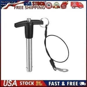 T Handle Lock Pins 15/32" Pin 2-3/4" Stainless Steel Push-Button 12mm-70mm - Picture 1 of 11