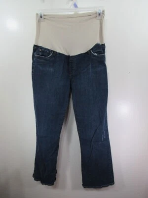 Unbranded Jean Maternity Pants Size XL Blue Brown Stretch Top Distressed Pockets - Image 1 of 4