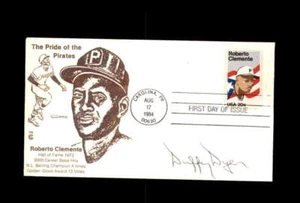 Duffy Dyer Signed 1984 FDC Roberto Clemente Cache First Day Cover Autograph - Picture 1 of 2