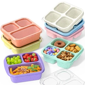 Snack Boxes (7 Pack) Reusable - Stackable Bento Lunch Box Set for Kids and Ad... - Picture 1 of 7