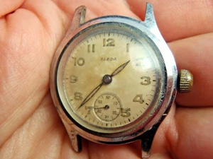 Vintage Sleda Swiss Manual Wind 7J Watch Sub-Second at 6 Spares or Repair - Picture 1 of 17