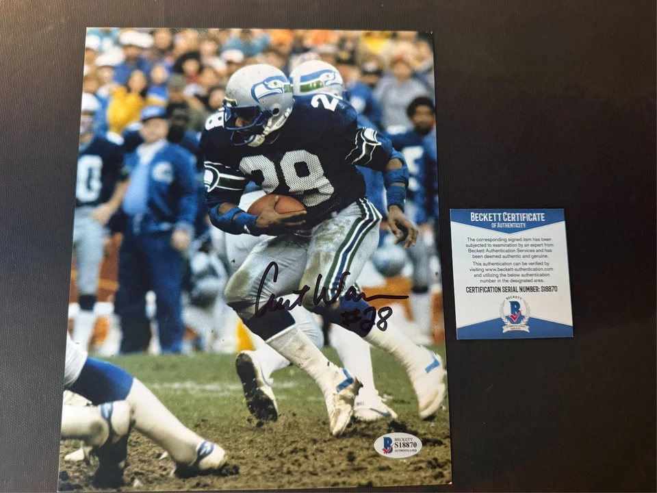 Curt Warner signed autographed 8x10 photo Seattle Seahawks legend Beckett BAS - Image 1 of 1