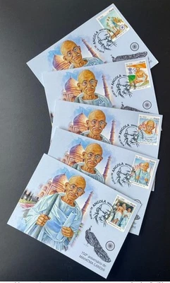 Angola 2019 Mi. ? Carte Maximum Maxi Card Mahatma Gandhi India Taj Mahal Oiseau - Photo 1/2