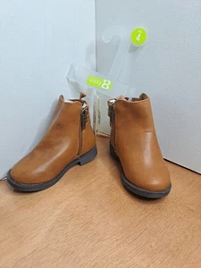 Crazy8 Faux Brown Leather Girls Fashion Boots Side Zipper Size 4 Brand New - Picture 1 of 5