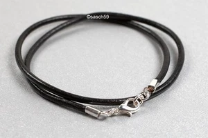 Lederkette nach MASS 3mm Herren Kette Halskette Leder Halsband schwarz 50cm HS - Bild 1 von 1