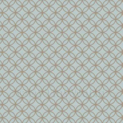 Miniatura per Casa Delle Bambole Dorato su Blu Circles Carta da Parati - Immagine 1 di 4