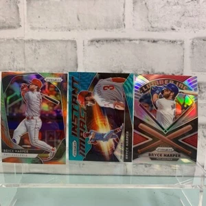 2020 Panini Prizm Baseball Bryce Harper Base And Insert Prizm (3) Card Lot - Picture 1 of 7