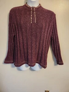 Suéter Woolrich para mujer mezcla de lana borgoña cremallera XL - Imagen 1 de 6
