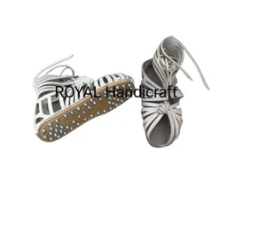 Roman Leather Lace Caligae Pair White Leather Lace Sandals Footwear Pair new - Picture 1 of 10