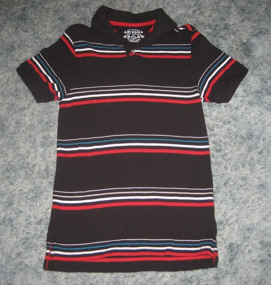 Polo Arizona negro con rayas para niños talla pequeña Foto 1 de 1