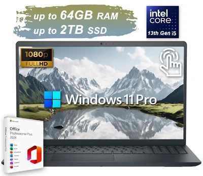 2025 Dell Inspiron 15 Laptop Touch 10-Core Intel i5 Upto 64GB RAM 2TB SSD Office - Image 1 of 4