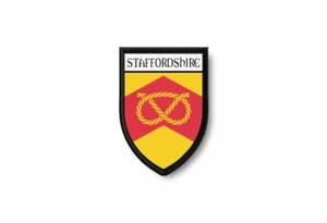 Patch printed shield embroidery border badge souvenir flag county staffordshire - Picture 1 of 1