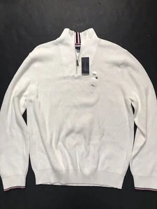 Tommy Hilfiger Men's 1/4 Zip Pullover Sweater Size 2XL White NEW - Picture 1 of 7