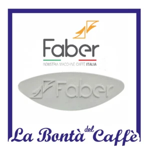 TARGHETTA GRIGIO LOGO FABER  RICAMBIO ORIGINALE MACCCHINA CAFFE' OFPA08GRIGIO - Picture 1 of 1