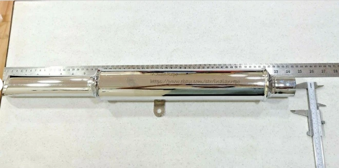 SILENCIADOR Y TUBO DE ESCAPE (CROMADO) CON CLIP PARA INDIO 741 NÚMERO DE PIEZA: 93489 Foto 1 de 4