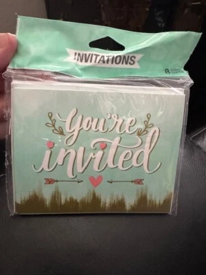 Mint To Be 8ct. Party Wedding Invitations With Envelopes Party Supply New!!! - Image 1 of 2