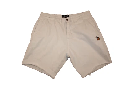 Pantalones Cortos AKOO Para Hombres 32 Blanco Logo Ropa de Calle Informal Mezcla de Algodón Hip Hop Foto 1 de 4