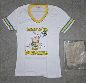Vintage Ziggy T-Shirt Padak Soccer To Em SAUDI ARABIA SZ Large DEADSTOCK - Picture 1 of 5