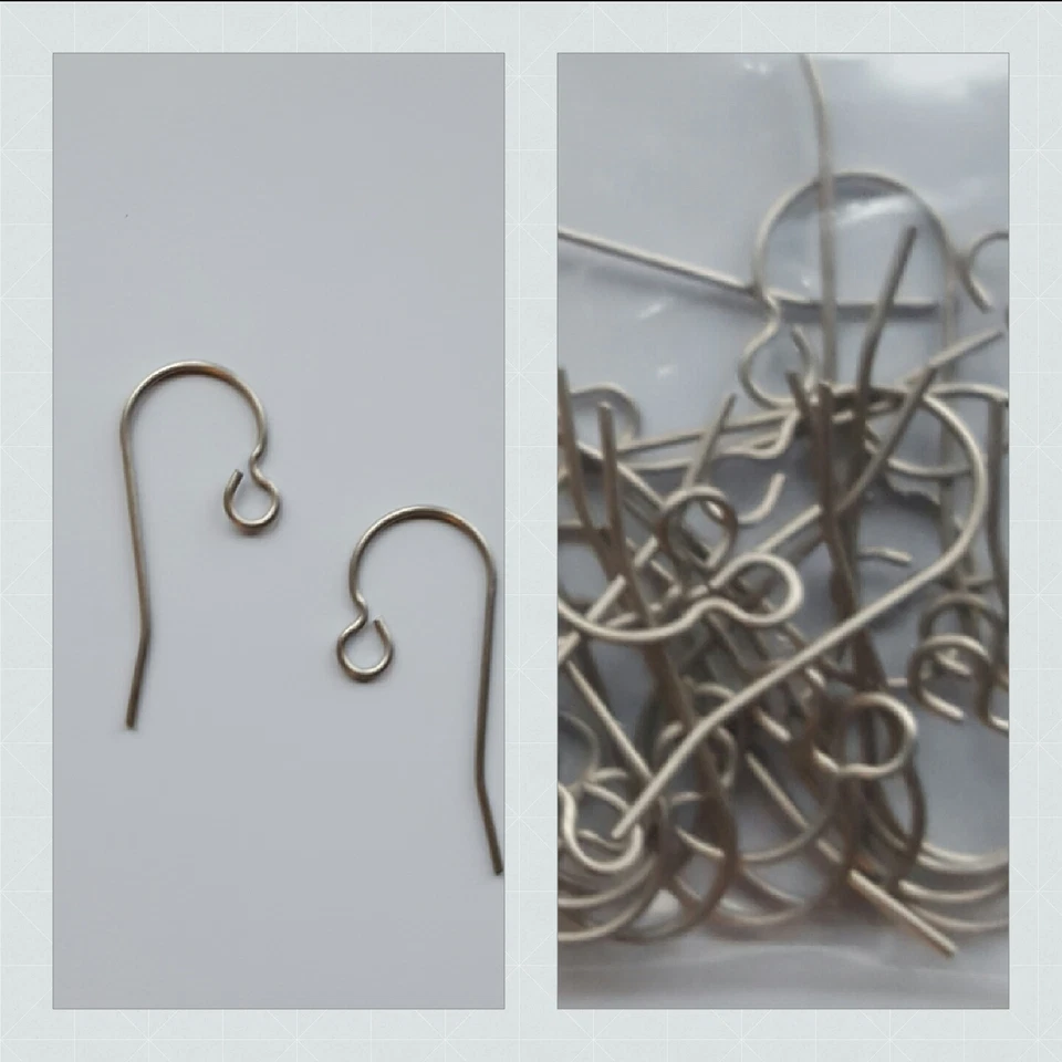 Nuevos cables de gancho franceses de titanio grado 1 hipoalergénicos libres de alergias 24 cada uno (12pr) Foto 1 de 1