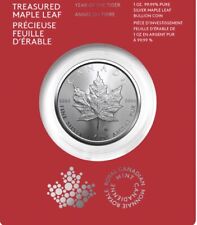 Canadian 2022 $5 Pure Silver Coin -Treasured Silver Maple Leaf -1 oz Year Of 🐅