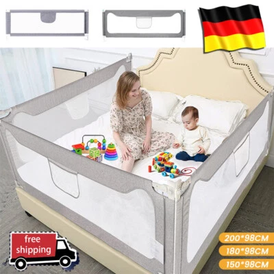 LONENESSL Bettschutzgitter Rausfallschutz 150-200cm Bettgitter Bettrailing Babybett Kinder