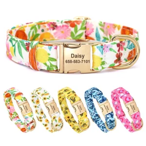 Custom Dog Collar Nylon Personalized Metal Name Plate for Small Medium Large Dog - Picture 1 of 22