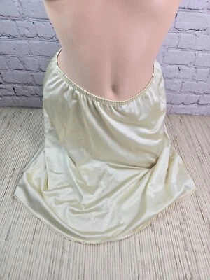 Vintage JC PENNY Slip Stretch Lace Slit Nylon USA Small S Ivory Sexy Victorian  - Image 1 of 4