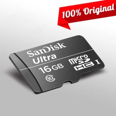 SanDisk Ultra 16GB MicroSD Memory Card Fast Class10 Camera Tablet Galaxy GoPro - Image 1 of 3
