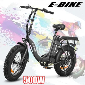 Axiniu 20" 750W Electric Folding Bicycle Fat Tire 30MPH e-Bike Beach City Ebike - Picture 1 of 10