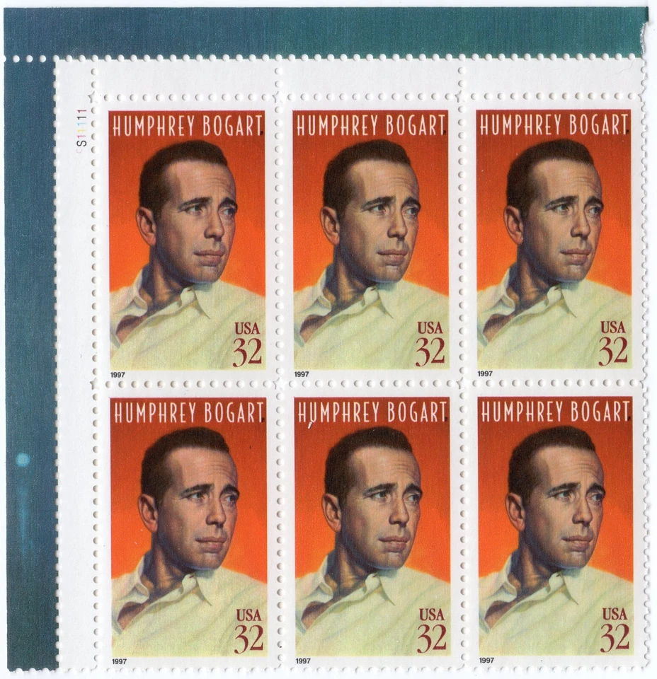 Scott #3152 Humphrey Bogart Plate Block of 6 Stamps - MNH (UL) - Image 1 of 1