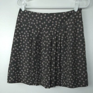 Ann Taylor LOFT Skirt Size 0 Gray Polka Dot Pleats Short Casual Workwear Office - Picture 1 of 6