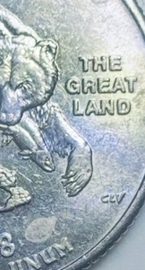 💥 2008 P Alaska State Quarter ERROR Extra Claw Over Claw Reverse - Picture 1 of 7