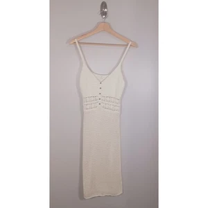Aerie Crochet Cotton Boho Coastal Midi Damen Kleid Gr. M - Bild 1 von 7