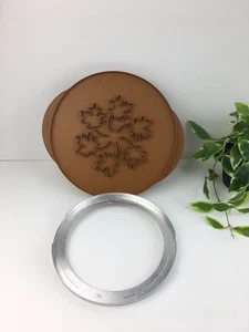 Vintage Nordic Ware Pie Crust Cutter Leaves Apples & Pampered Chef Crust Shield - Picture 1 of 2