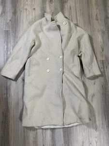 Babaton The Slouch coat womens XS wool cashmere vegan chamois made in Romania - Picture 1 of 8