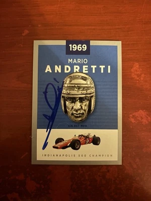 Mario Andretti Signed Borg Warner Trading Card Autograph Indy 500 - Image 1 of 2