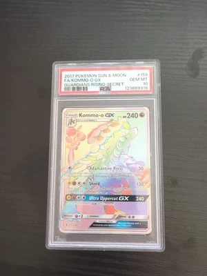 Pokemon Kommo-o GX 159/145 Secret Rare Card Sun & Moon Guardians Rising PSA 10 - Image 1 of 2