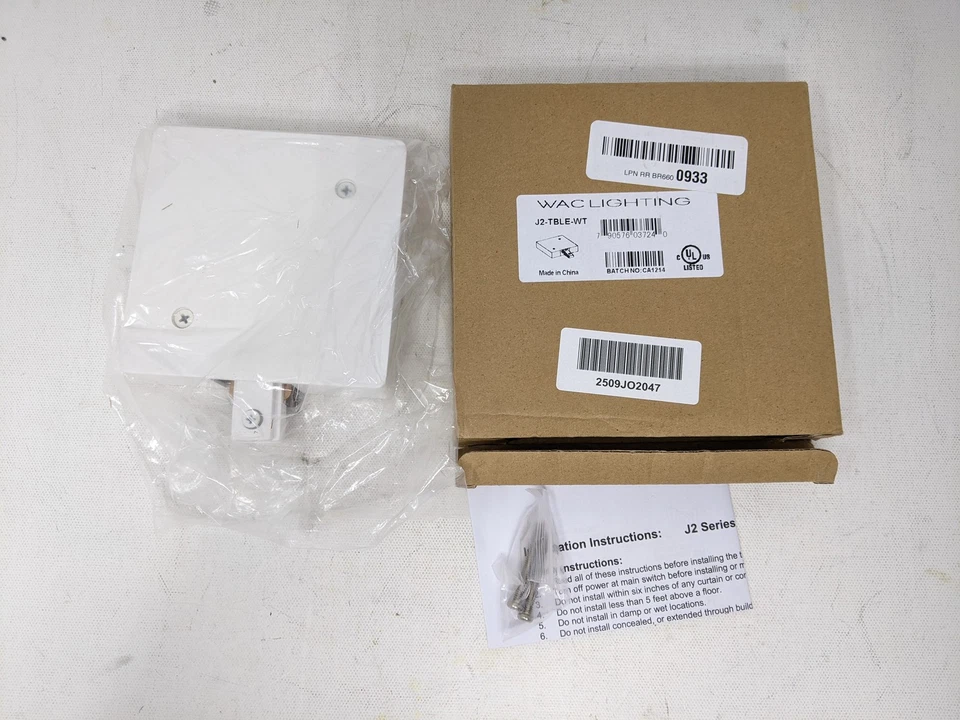 Luz de techo componente de pista serie WAC Lighting J2 J2-TBLE-WT Foto 1 de 4