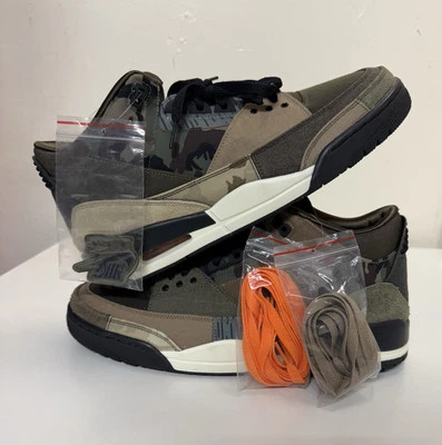 Nike Air Jordan 3 Retro SE Patchwork Mens Sz 11 Camo Green Brown DO1830-200 NEW! - Image 1 of 4
