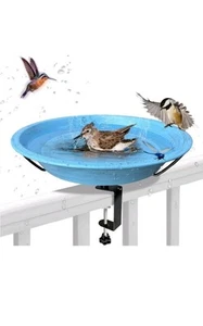 Bird Bath Deck Mounted Bowl 12 Inch Metal Bird Baths with Adjustable Sturdy  - Picture 1 of 5