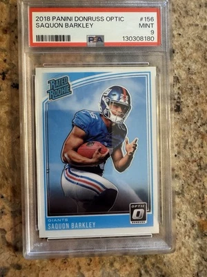 Donruss Optic Saquon Barkley 2018 clasificación novato PSA 9 como nuevo Giants radiocontrol Foto 1 de 2