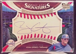 2006 Sweet Spot Signatures Red Stitch Blue Ink #126 Ryan Garko 103/150 - Picture 1 of 3