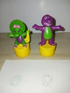 Barney & Baby Bop 2 Piece Stamp Set Lyons Partnership DecoPac 2000 Vintage - Picture 1 of 12