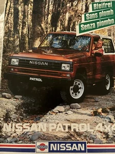 Folleto de información de ventas de autos Nissan Patrol 4x4 de Suiza 1985 - Imagen 1 de 4