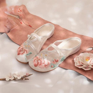 Chinois Femme Maille Transparente Sandales Creux Brodé Floral Été Décontracté - Bild 1 von 14