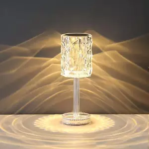 Portable Crystal Table Lamp,Acrylic Cordless LED Desk Lamp with Touch Control, 3 - Picture 1 of 12