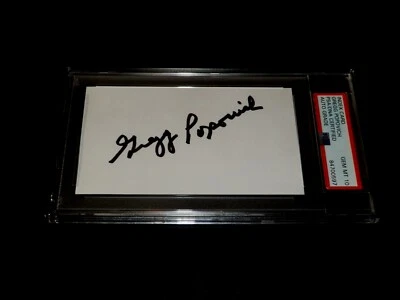 Gregg Popovich PSA 10 Autographed 3x5 Index Card HOF Coach SA Spurs Auto PSA/DNA - Image 1 of 3