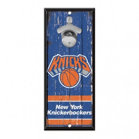 New York Knicks 5"x11" Bottle Opener Wood Sign [NEW] NBA Wall Plaque Mount Bar Cover